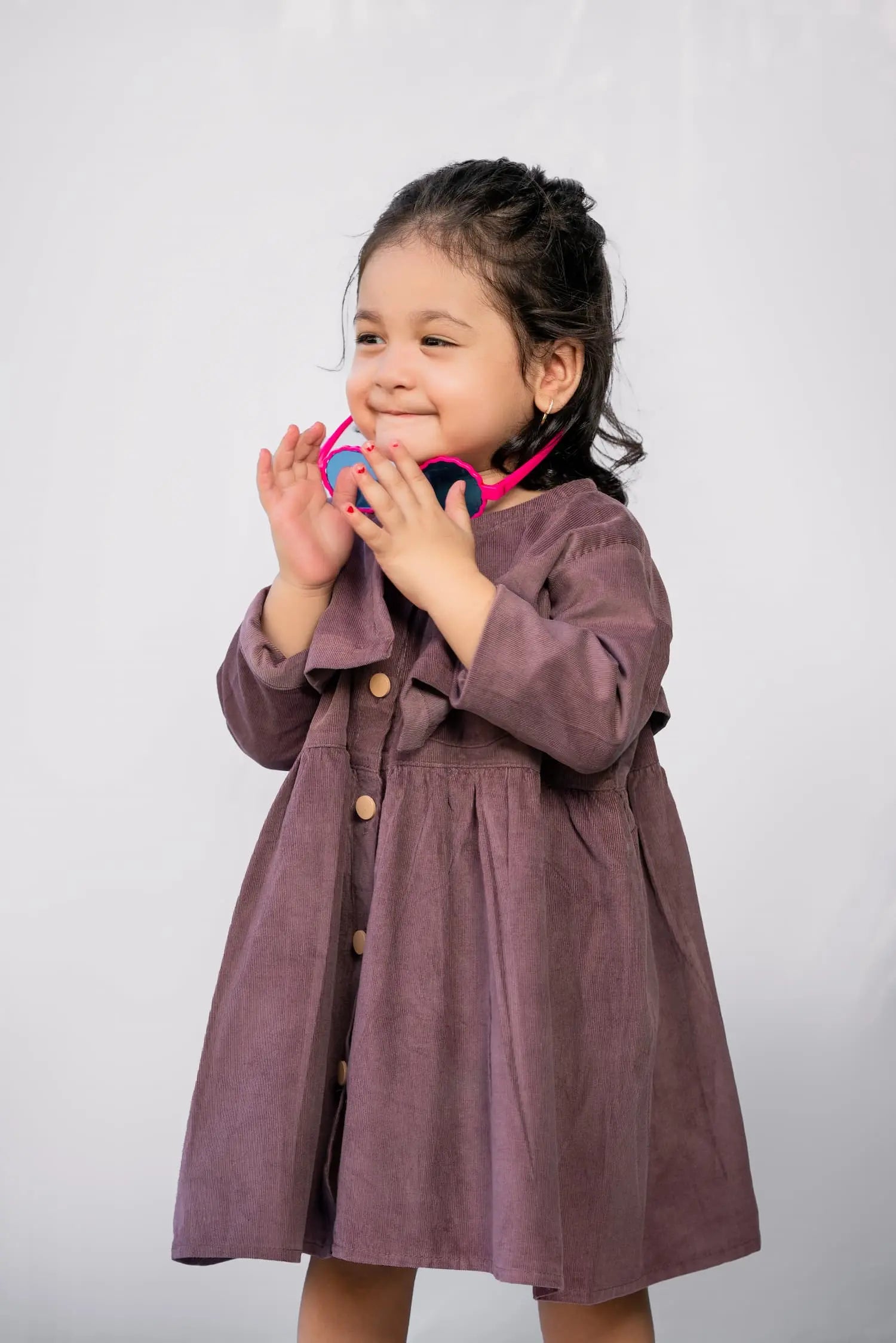 Mauve 2-in-1 Corduroy Dress Set