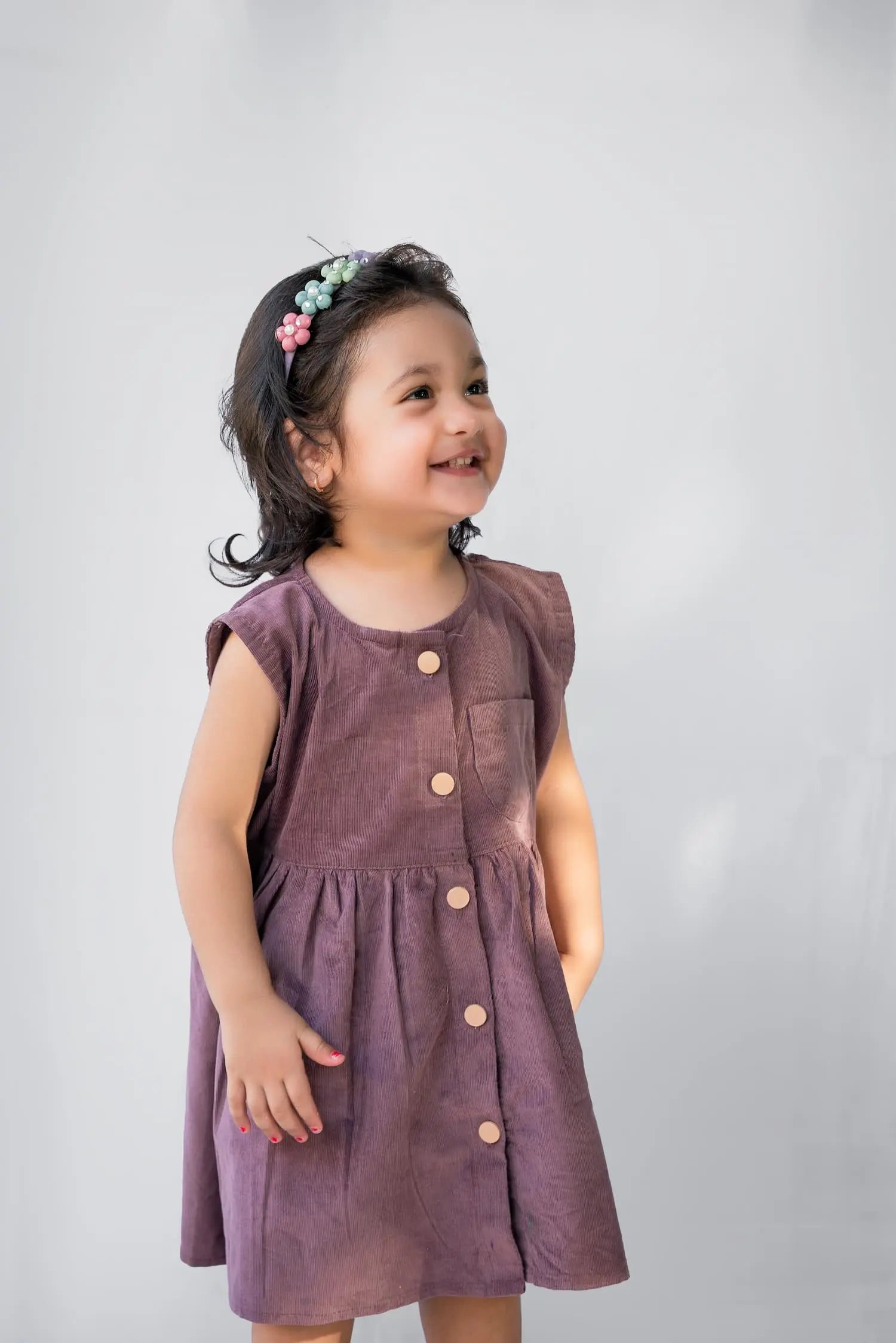 Mauve 2-in-1 Corduroy Dress Set