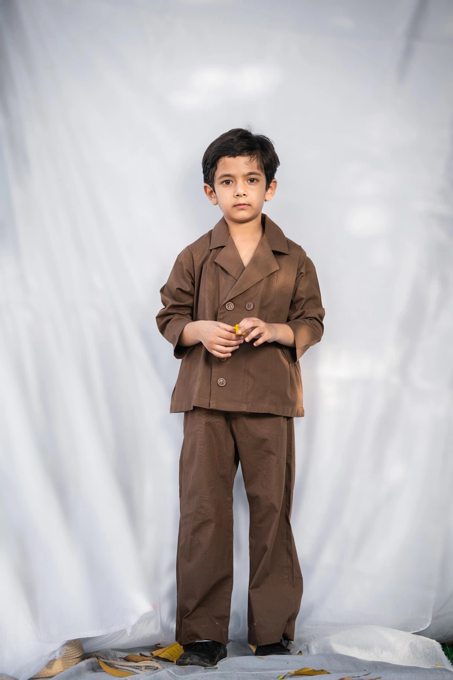 Brown Button Co-ord Set