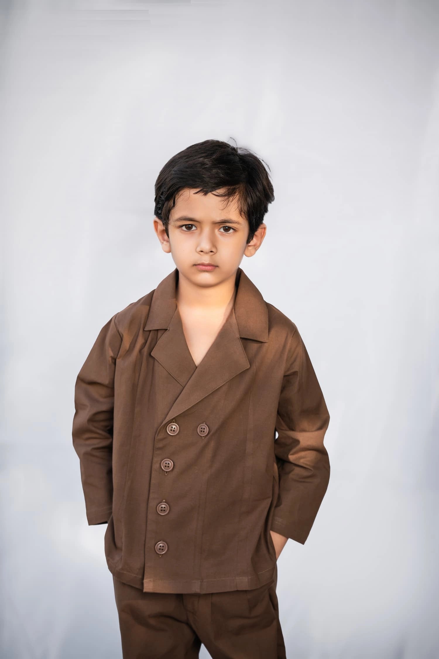 Brown Button Co-ord Set