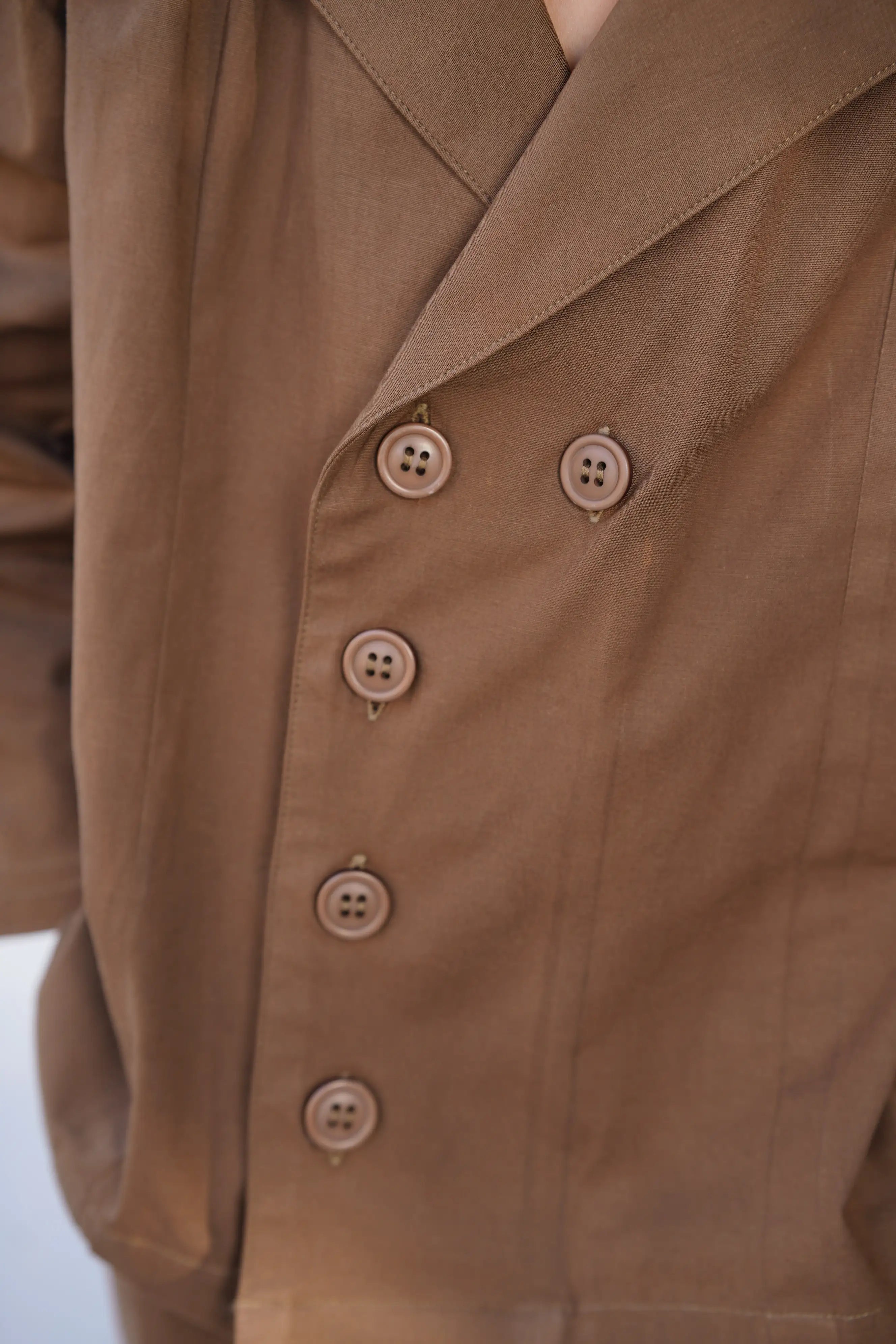 Brown Button Co-ord Set