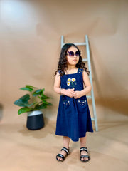 Navy Embroidered Dress