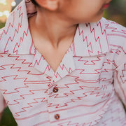 Zigzag Print Boys Shorts Set