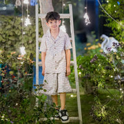 Zigzag Print Boys Shorts Set