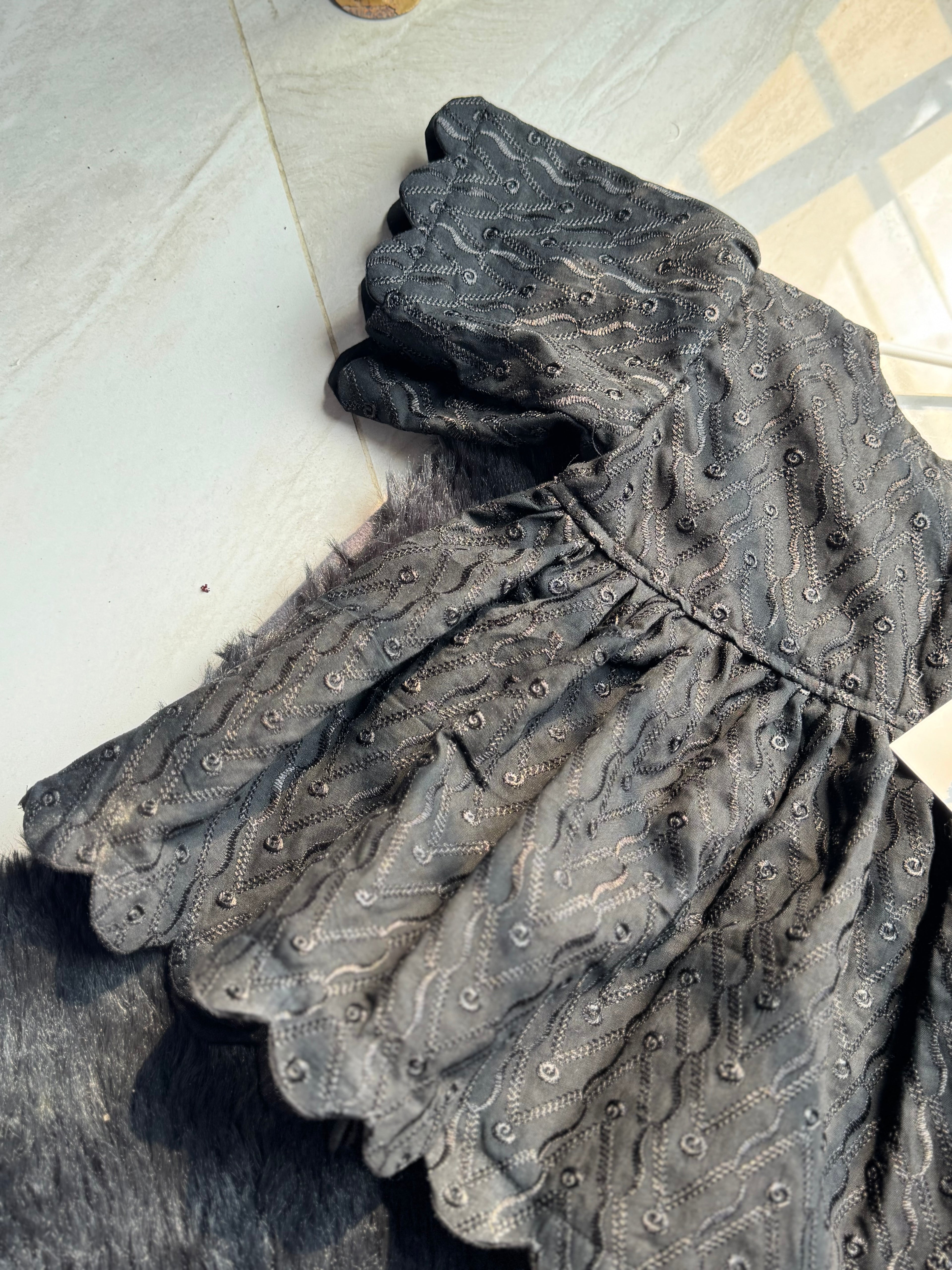 Midnight Chikankari Top