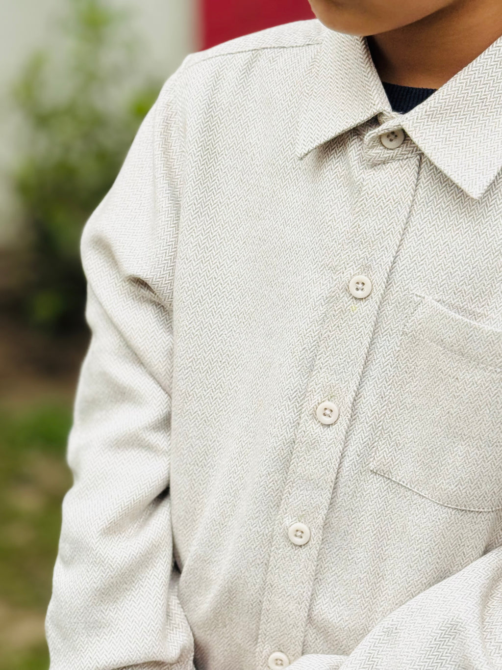 Soft Beige Button-Down