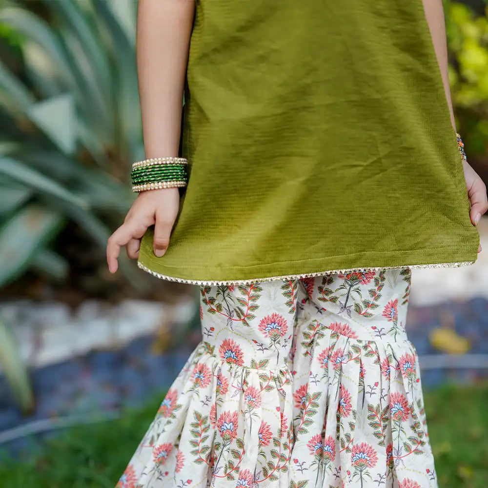 Olive Gharara Set