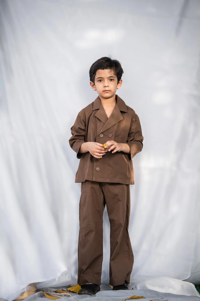 Brown Button Co-ord Set