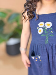Navy Embroidered Dress