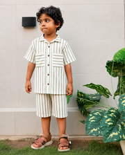 Tea Green Stripe Set