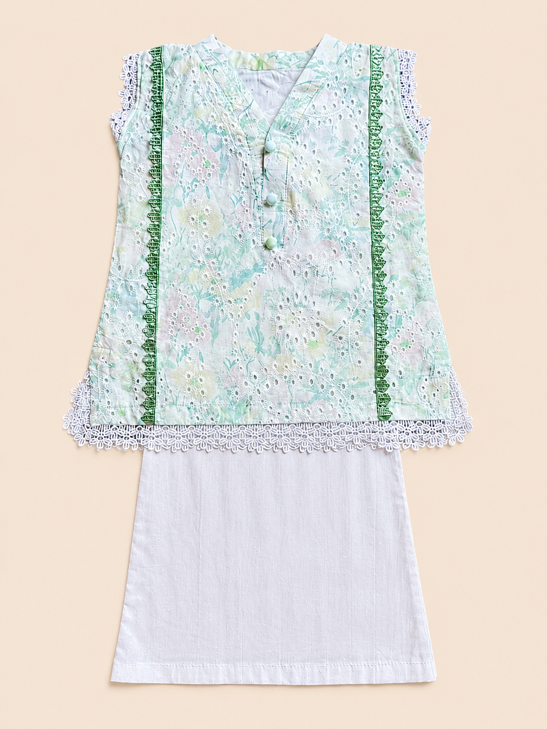 Mint Blossom Kurti Set
