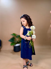 Navy Embroidered Dress