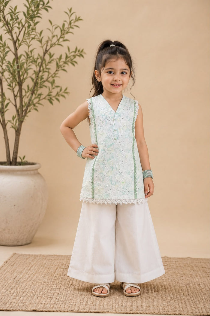 Mint Blossom Kurti Set