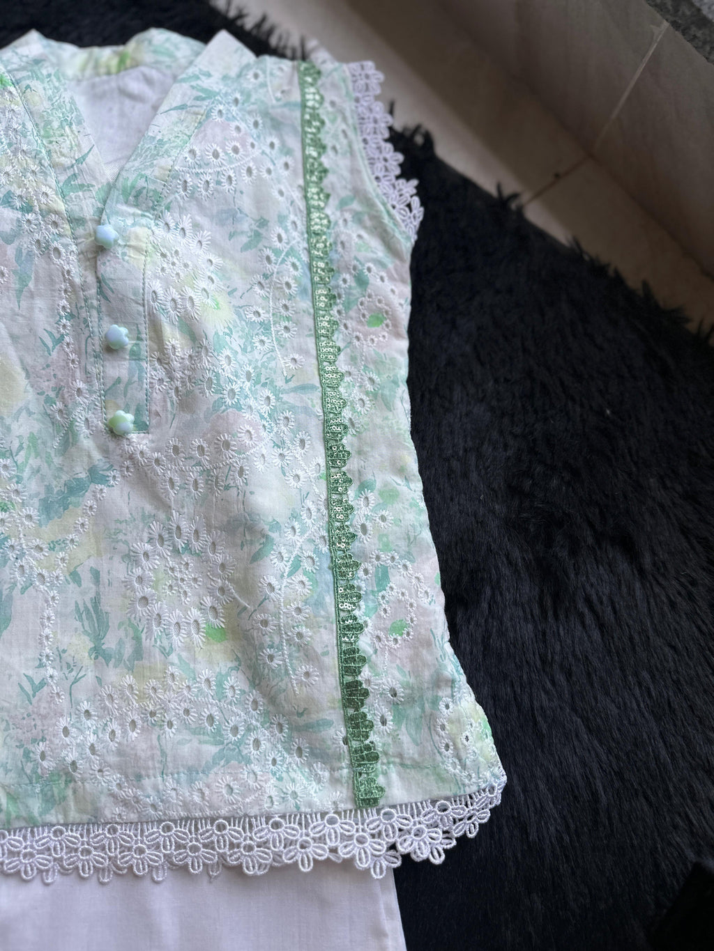 Mint Blossom Kurti Set